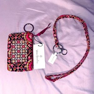 Vera Bradley Zip ID Case with Matching Breakaway Lanyard
